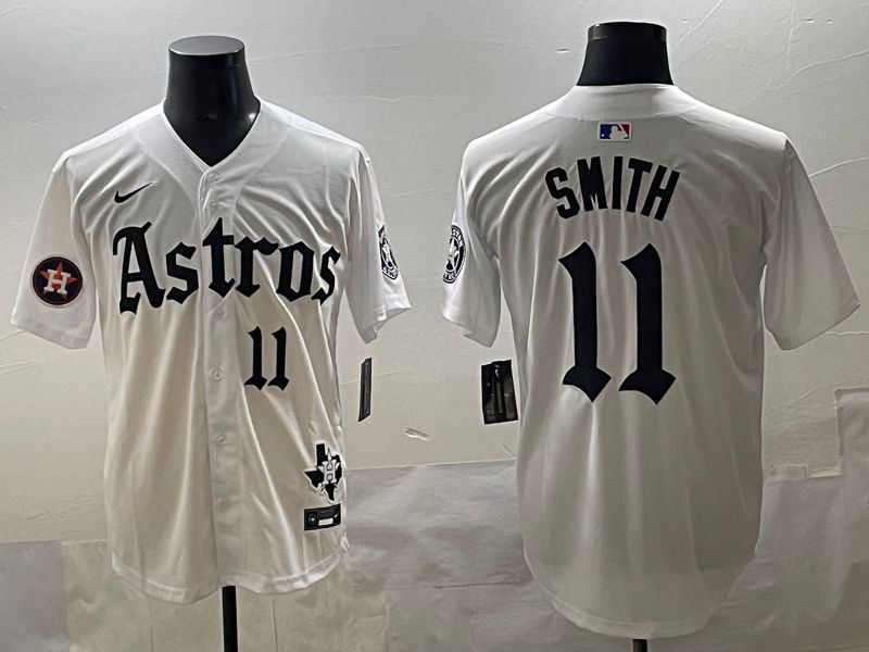 Men 2025 Houston Astros #11 Smith White Five generations Joint Name Nike MLB Jersey style 46->houston astros->MLB Jersey